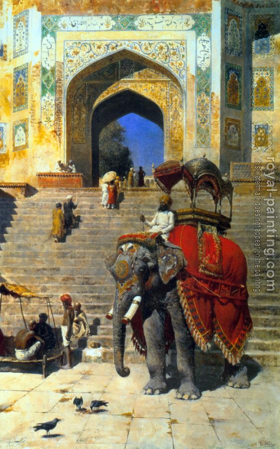 Edwin Lord Weeks : Royal Elephant at the Gateway to the Jami Masjid Mathura II